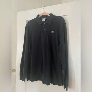Men’s Lacoste Long Sleeve Polo in Blue/Gray